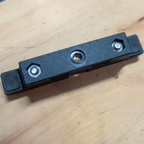 Topeak Omni Quick­track Adapter mount­ing brack­et, for attach­ing the adapter to a stan­dard bike rack. The ends can be adjust­ed to fit wide or nar­row racks but don’t swivel/pivot.