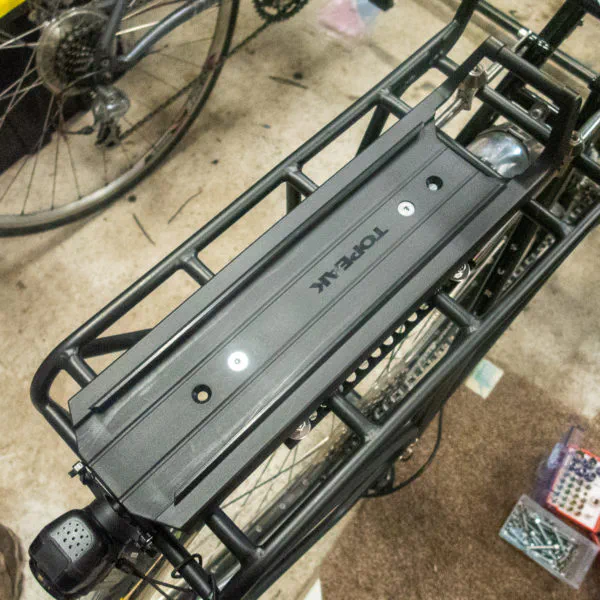 Topeak Adapternow mount­ed to a Surly Rear Rack