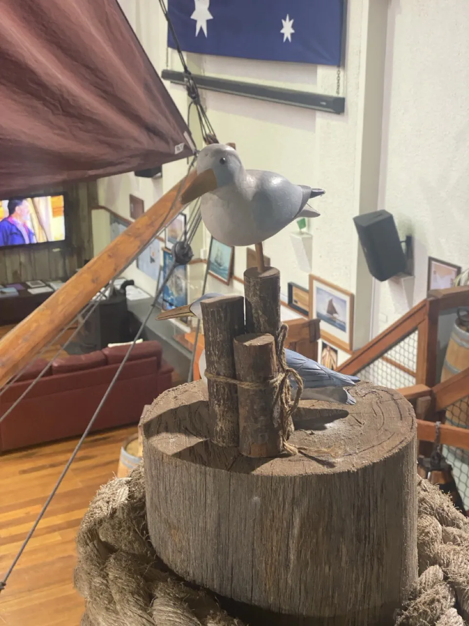 A seagull statue