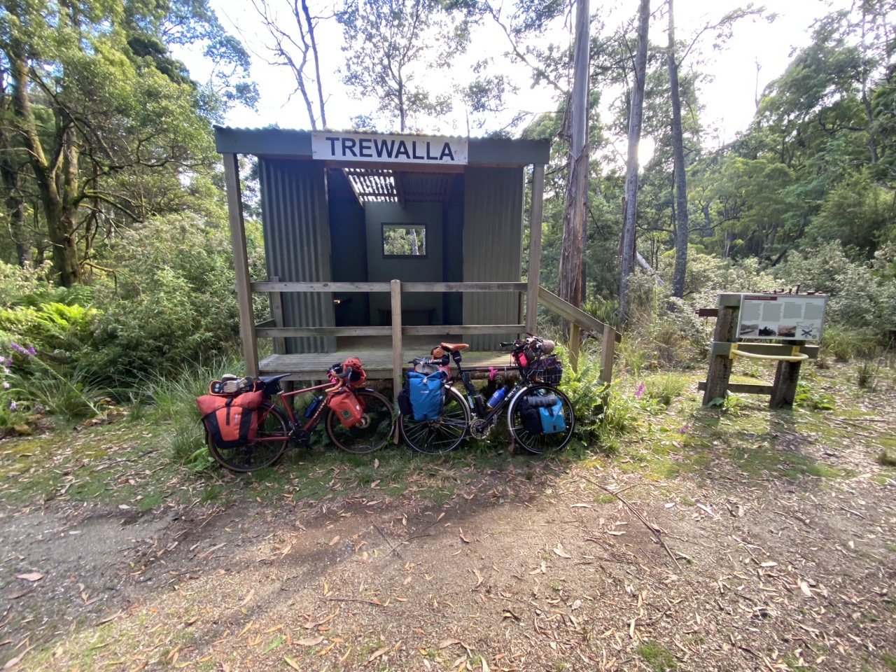 The ‘Tongarah station’ rest stop was a perfect place for a mid-trail coffee